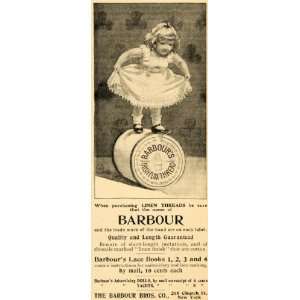  1896 Ad Barbour Irish Flax Thread Child Sewing Doll 