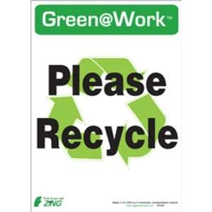 , Header Green at Work, Legend Please Recycle with Recycle Symbol 