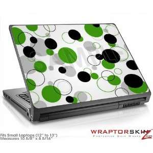 Small Laptop Skin Lots of Dots Green on White