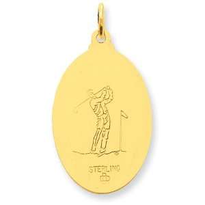  24k Gold plated Sterling Silver Saint Christopher Golf 