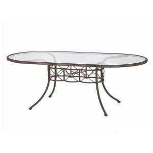   84 Oval Glass Patio Dining Table Cantera Finish Patio, Lawn & Garden