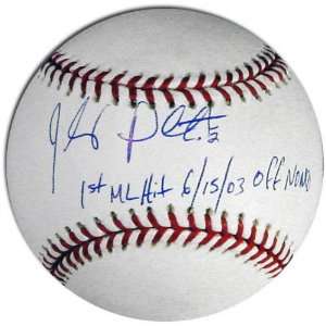  Jhonny Peralta Autographed Baseball with 1st ML HIT 6/15 