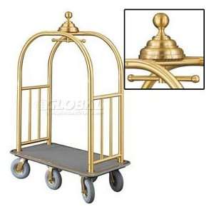 Ball Crown Bellman Cart 48x25 Satin Brass Gray Carpet, 6 