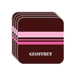   Name Gift   GEOFFREY Set of 4 Mini Mousepad Coasters (pink design