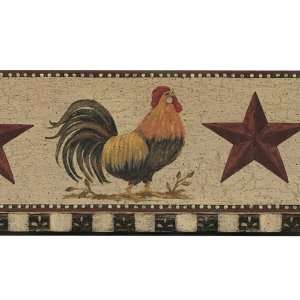  Roosters and Stars Wallpaper Border
