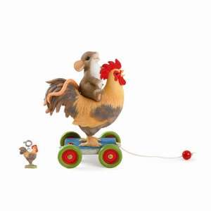 Rooster Pull Toy with Charm