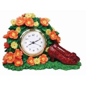  Wizard of oz ruby slippers and poppies clock 1 3/4