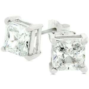   Silver Cubic Zirconia Prong Set Stud Earring Kate Bissett Jewelry