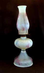 VINTAGE RETRO DESK 18.1MURANO GLASS KEROSENE OIL LAMP.EAGLE BURNER 