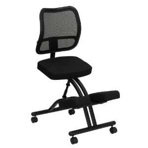  Mobile Ergonomic Kneeling Chair with Black Curved Mesh 