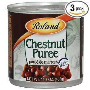 Roland Chestnut Puree Unsweetened, 15.3 Ounce Can (Pack of 3)