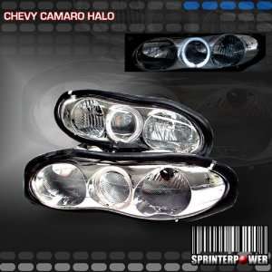 Chevy Camaro Headlights Chrome Diamond Halo Headlights 1998 1999 2000 