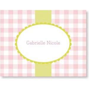  Boatman Geller Personalized Stationery   Check Pink Folded 