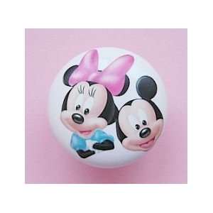  New 2pc Couple Mickey & Minnie Mouse Ceramic Dresser Knobs 