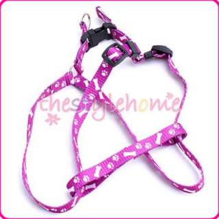 Purple Adjustable Small Dog Puppy Leash & Lead Harness  