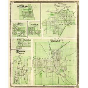  FRANKLIN / SHELBYVILLE / GREENWOOD INDIANA/IN MAP 1876 
