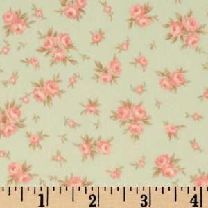  44 Wide Beach House Miniature Rose Mint Fabric By The 