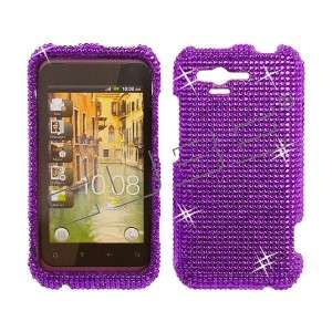   Purple CRYSTAL RHINESTONE DIAMOND BLING COVER CASE 4 HTC Rhyme  