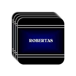 Personal Name Gift   ROBERTAS Set of 4 Mini Mousepad Coasters (black 