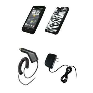 HTC HD2   Black and White Zebra Stripes Design Soft Silicone Gel Skin 