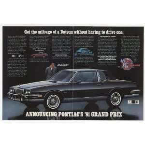  1981 Pontiac Grand Prix Brougham Double Page Print Ad 
