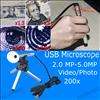 USB Digital 200X Magnifier Microscope Endoscope 2.0 5.0MP Video Camera 