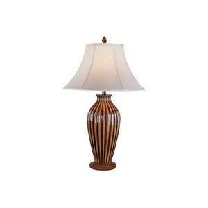   Gareth Table Lamp, 2 Tone Hand Painted Base with Beige Fabric Shade