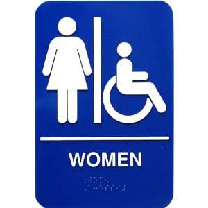  Braille Women Handicap Accessible Restroom Sign Kitchen 