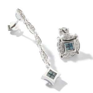    14K White Gold Blue / White Diamond Diversa Earrings Jewelry