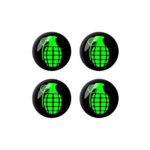  Grenade   3D Domed Set of 4 Stickers Badges Wheel Center 