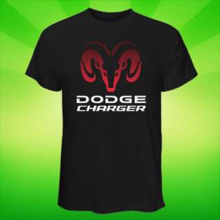 HOT Black & White T Shirt Dodge Charger Muscle Car Logo  