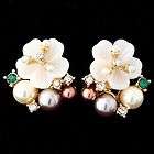 Swarovski Crystal Pearl Rose Gold GP Studs Earrings  