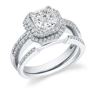51 Ct. Princess Cut Diamond Engagement Set Platinum  