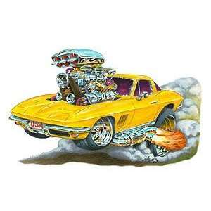  24 *Firebreather* 1965 67 Corvette 396 cartoon Car Wall 