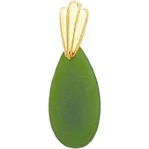  14K Yellow Gold Jade Drop Dangle Earrings Jewelry Jewelry