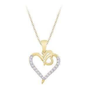   Gold 0.13 ct. Diamond Heart Pendant with Chain Katarina Jewelry