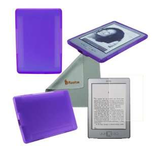  Rasfox Purple TPU Gel Skin Cover Case + Anti Galre Screen 