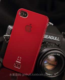 Deluxe Red Aluminum Chrome Hard Case Cover For Iphone 4 4G 4S Hanging 