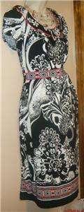   MATERNITY DRESS BLACK WHITE RED NEW WITH TAGS XS LIZ LANGE  