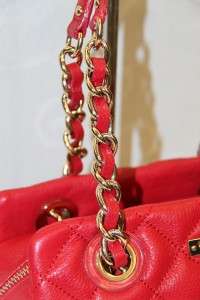 Kate Spade Gold Coast ELIZABETH Quilted Red Leather Satchel Bag #KS 01 
