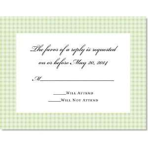  Trendy Green Gingham on Crystal Response Cards