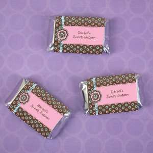  Trendy Flower   20 Personalized Mini Candy Bar Wrapper 