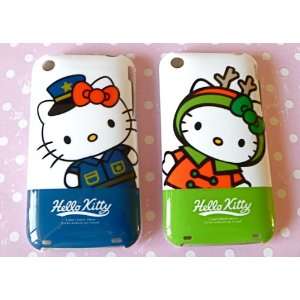  Hello Kitty  set of 2 iPhone 3GS case  Policeman & Christmas Hello 