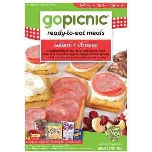 GoPicnic Ready to Eat Meals, Salami + Cheese, 3.38 oz, 6 ct (Quantity 