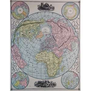  Peoples map of the World   Polar View (1886) Office 