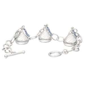 Hersheys Kiss Jewelry Sterling Silver Medium 3D Shaped Bracelet with 