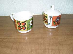 HOLT HOWARD EARLY AMERICAN FRUIT SUGAR BOWL AND CREAMER  