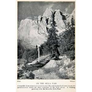  Print Sella Massif Mountain Dolomites Italy Cross Pathway Hike Trail 