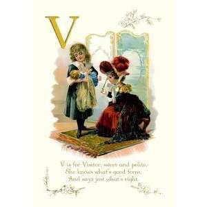  Vintage Art V is for Visitor   10971 8