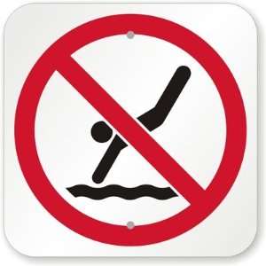  No Diving Symbol High Intensity Grade Sign, 12 x 12 